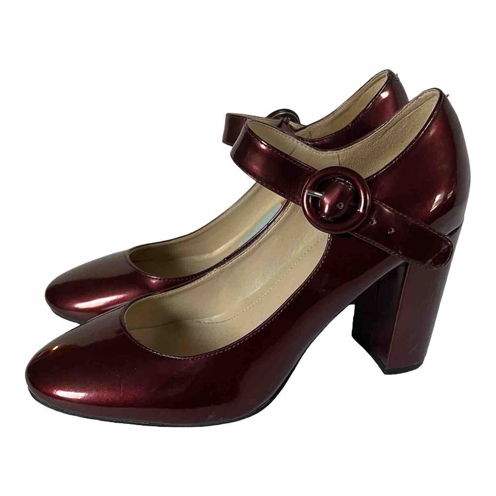 Marc Fisher Shoes Womens 8.5 Shaylie mary jane Pumps Heels Patent Leather granny - Picture 9 of 15